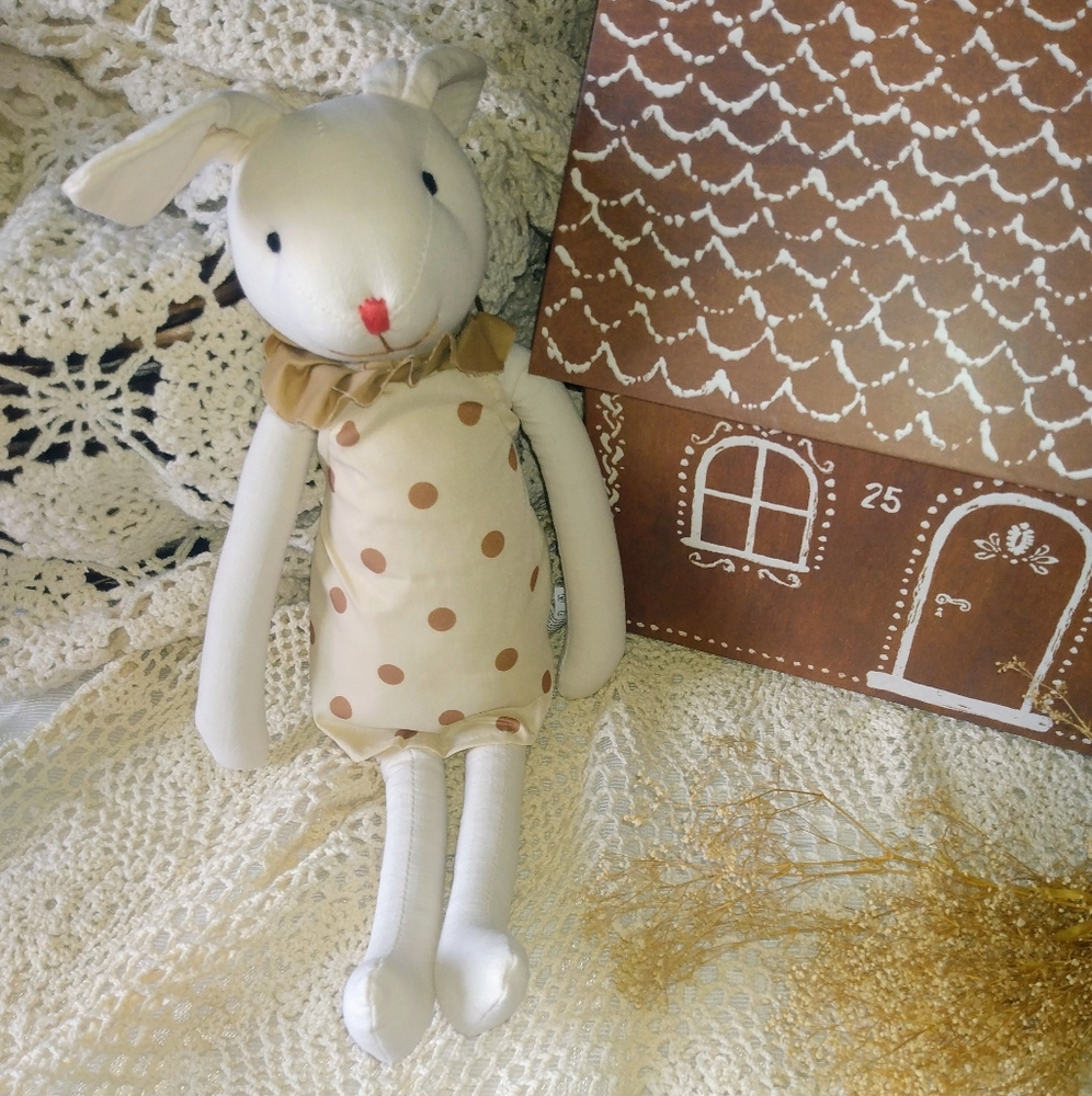 Polka Dot Stuffed Bunny Toy